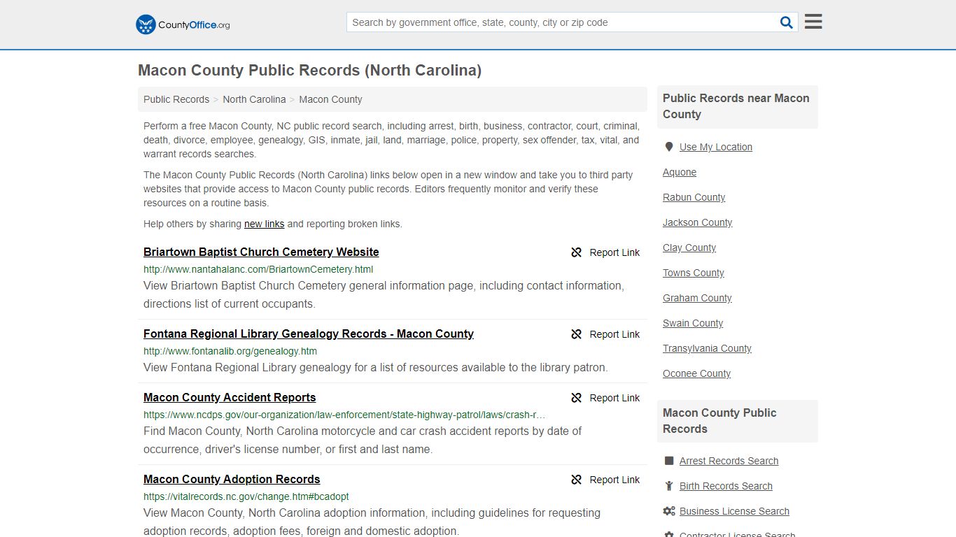 Public Records - Macon County, NC (Business, Criminal, GIS ...