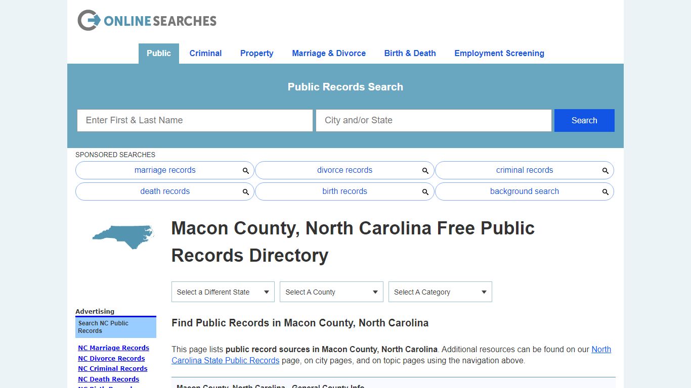 Macon County, North Carolina Public Records Directory